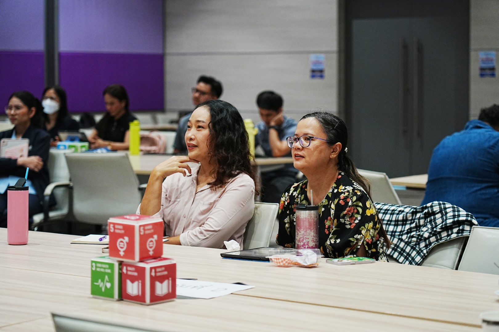 Participants engaged in a workshop at Walailak University, focusing on SDGs.